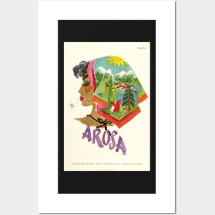 Arosa,Switzerland, Ski Travel Poster Posters and Art